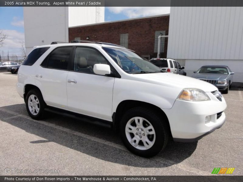 Aspen White Pearl / Saddle 2005 Acura MDX Touring