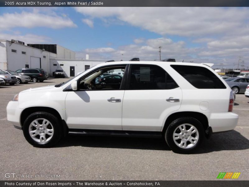 Aspen White Pearl / Saddle 2005 Acura MDX Touring