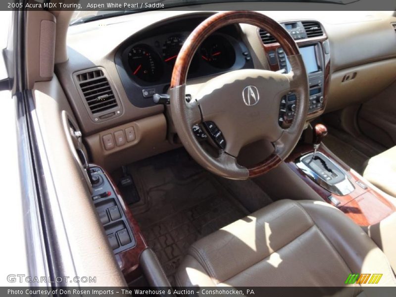 Aspen White Pearl / Saddle 2005 Acura MDX Touring