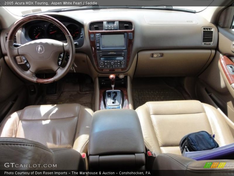 Aspen White Pearl / Saddle 2005 Acura MDX Touring