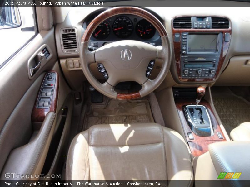 Aspen White Pearl / Saddle 2005 Acura MDX Touring