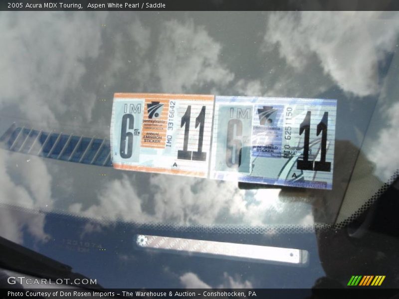 Aspen White Pearl / Saddle 2005 Acura MDX Touring