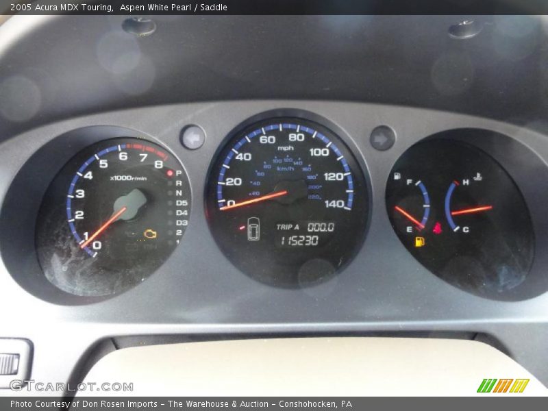 Aspen White Pearl / Saddle 2005 Acura MDX Touring