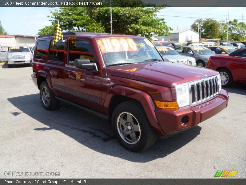Red Rock Pearl / Khaki 2007 Jeep Commander Sport