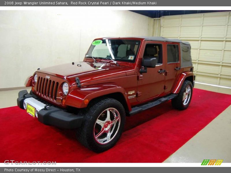 Red Rock Crystal Pearl / Dark Khaki/Medium Khaki 2008 Jeep Wrangler Unlimited Sahara
