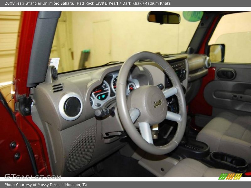 Red Rock Crystal Pearl / Dark Khaki/Medium Khaki 2008 Jeep Wrangler Unlimited Sahara