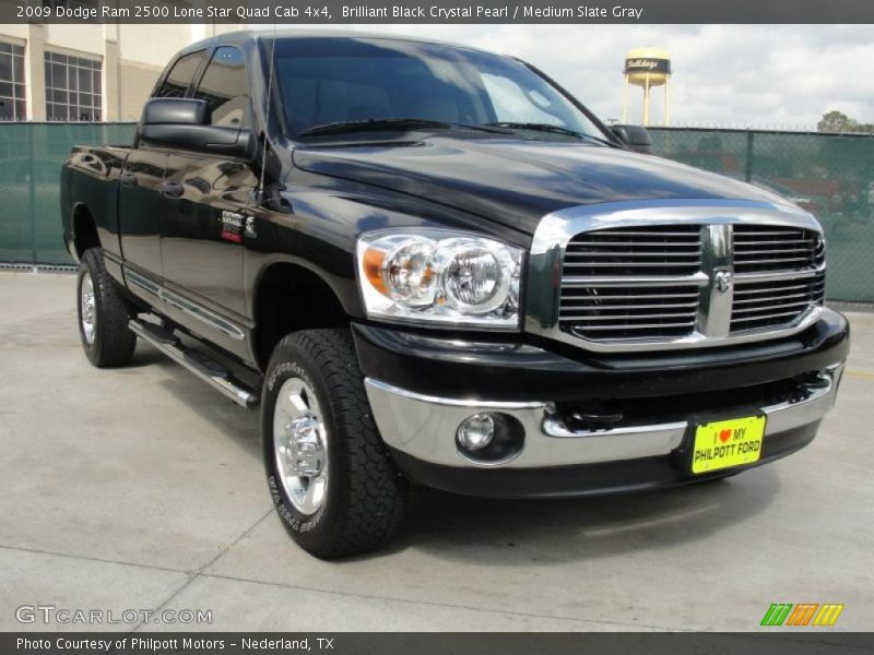 Brilliant Black Crystal Pearl / Medium Slate Gray 2009 Dodge Ram 2500 Lone Star Quad Cab 4x4