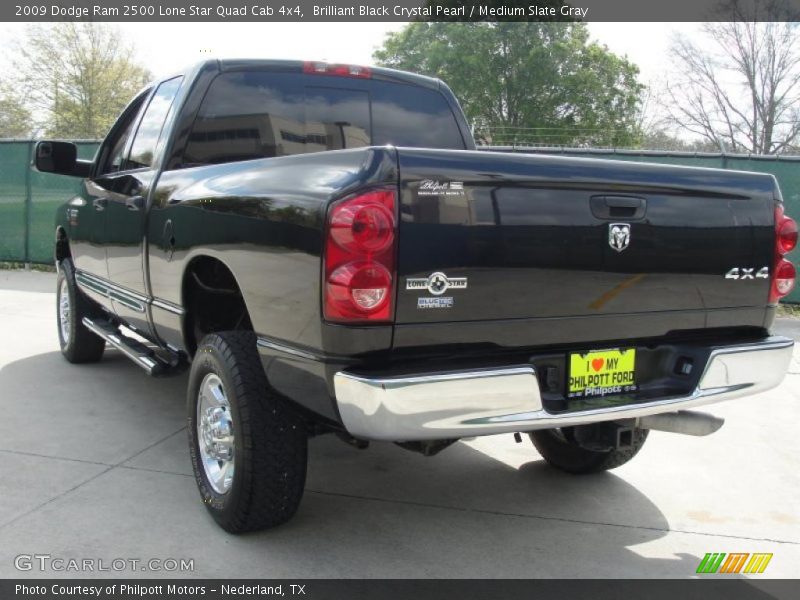 Brilliant Black Crystal Pearl / Medium Slate Gray 2009 Dodge Ram 2500 Lone Star Quad Cab 4x4