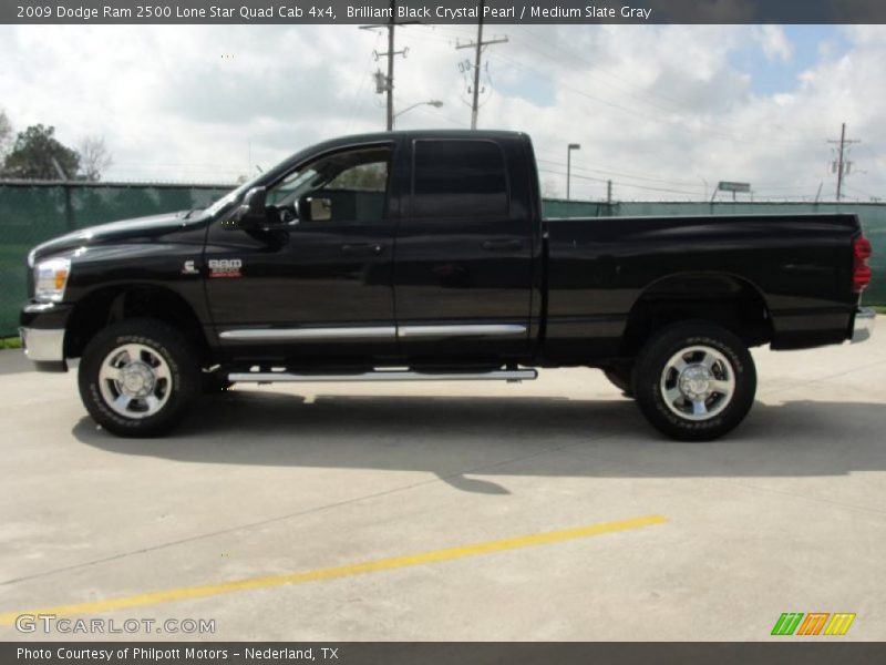 Brilliant Black Crystal Pearl / Medium Slate Gray 2009 Dodge Ram 2500 Lone Star Quad Cab 4x4