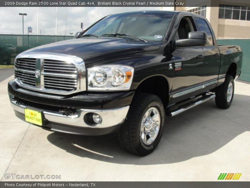 Brilliant Black Crystal Pearl / Medium Slate Gray 2009 Dodge Ram 2500 Lone Star Quad Cab 4x4