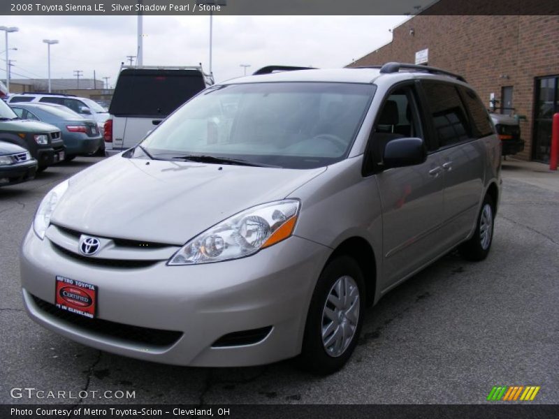 Silver Shadow Pearl / Stone 2008 Toyota Sienna LE