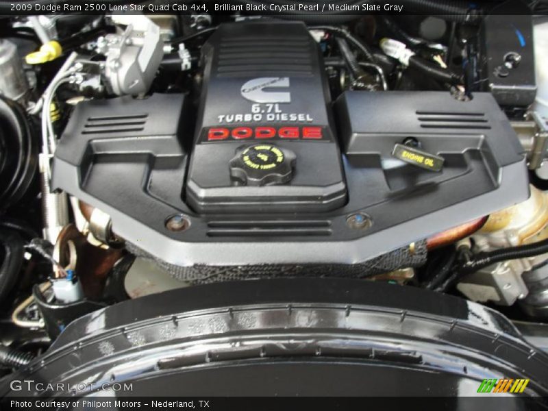 Brilliant Black Crystal Pearl / Medium Slate Gray 2009 Dodge Ram 2500 Lone Star Quad Cab 4x4