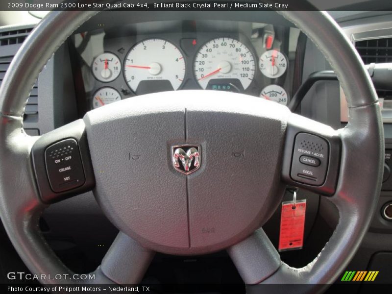 Brilliant Black Crystal Pearl / Medium Slate Gray 2009 Dodge Ram 2500 Lone Star Quad Cab 4x4
