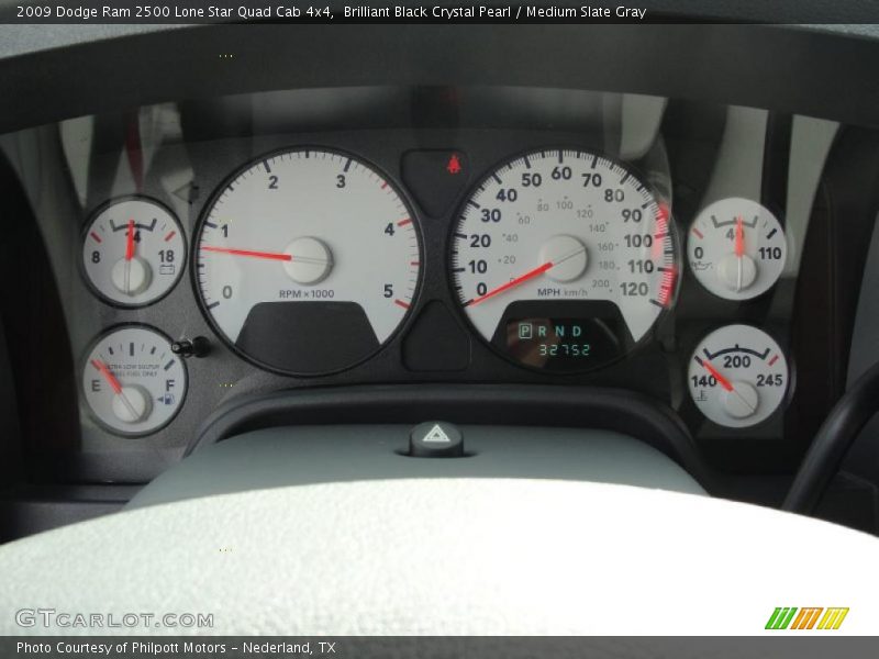Brilliant Black Crystal Pearl / Medium Slate Gray 2009 Dodge Ram 2500 Lone Star Quad Cab 4x4