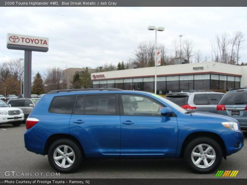 Blue Streak Metallic / Ash Gray 2008 Toyota Highlander 4WD