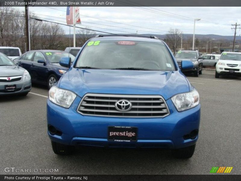 Blue Streak Metallic / Ash Gray 2008 Toyota Highlander 4WD