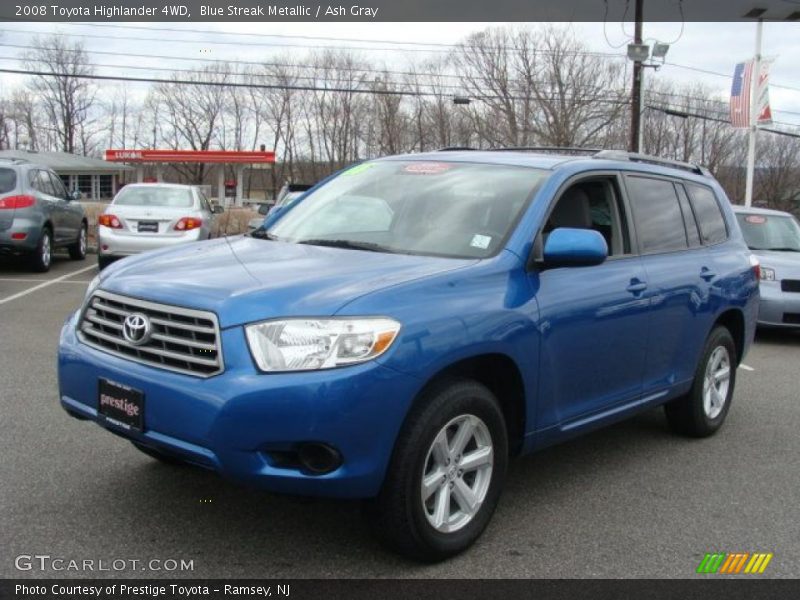 Blue Streak Metallic / Ash Gray 2008 Toyota Highlander 4WD