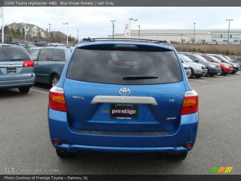 Blue Streak Metallic / Ash Gray 2008 Toyota Highlander 4WD