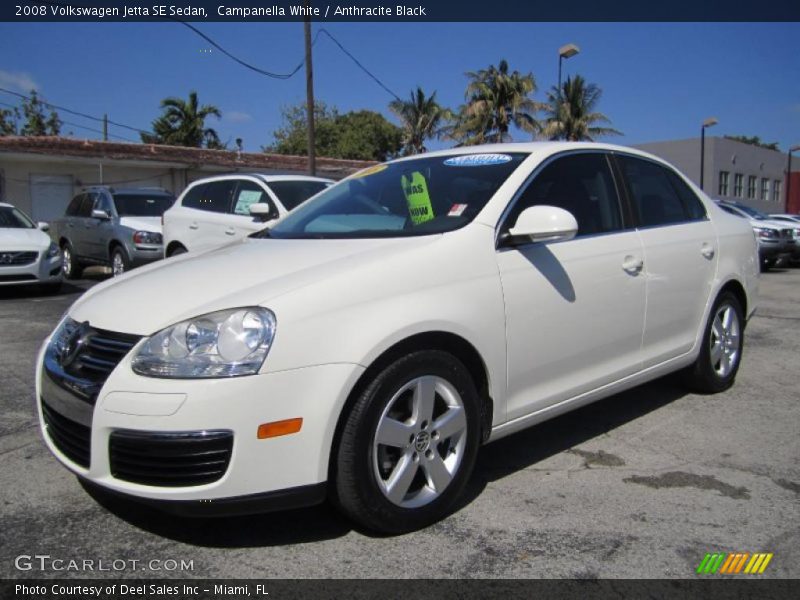 Campanella White / Anthracite Black 2008 Volkswagen Jetta SE Sedan