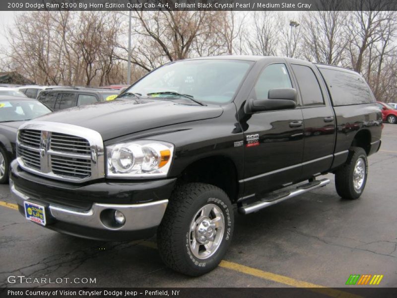 Brilliant Black Crystal Pearl / Medium Slate Gray 2009 Dodge Ram 2500 Big Horn Edition Quad Cab 4x4