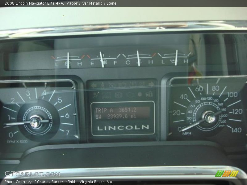 Vapor Silver Metallic / Stone 2008 Lincoln Navigator Elite 4x4
