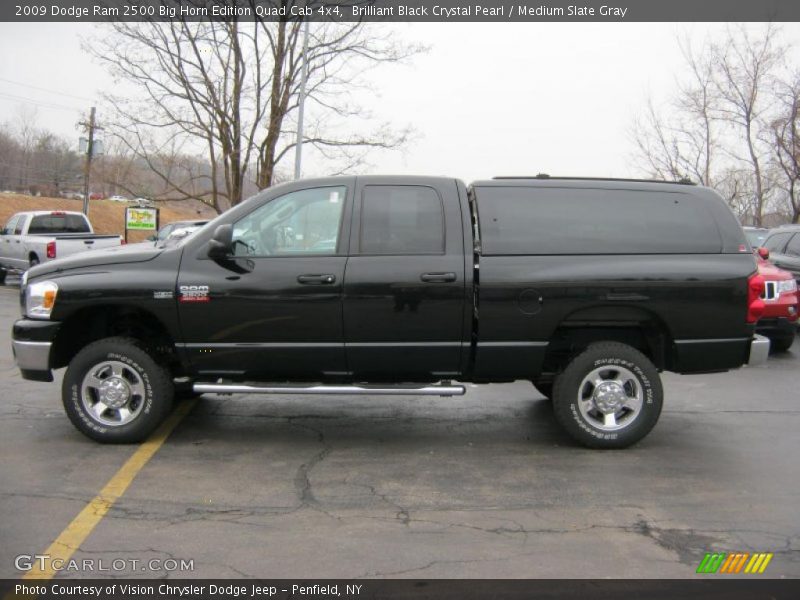 Brilliant Black Crystal Pearl / Medium Slate Gray 2009 Dodge Ram 2500 Big Horn Edition Quad Cab 4x4