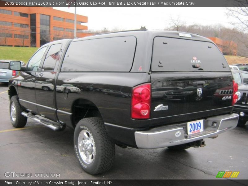 Brilliant Black Crystal Pearl / Medium Slate Gray 2009 Dodge Ram 2500 Big Horn Edition Quad Cab 4x4