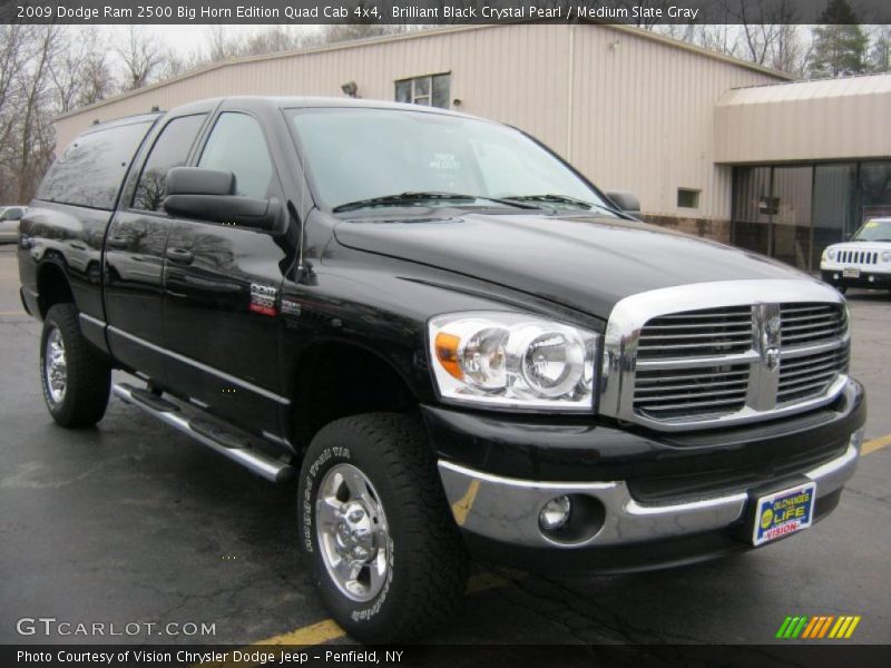Brilliant Black Crystal Pearl / Medium Slate Gray 2009 Dodge Ram 2500 Big Horn Edition Quad Cab 4x4