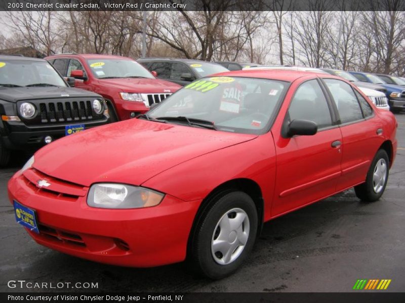 Victory Red / Graphite Gray 2003 Chevrolet Cavalier Sedan