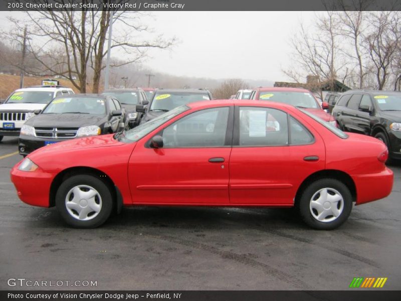 Victory Red / Graphite Gray 2003 Chevrolet Cavalier Sedan