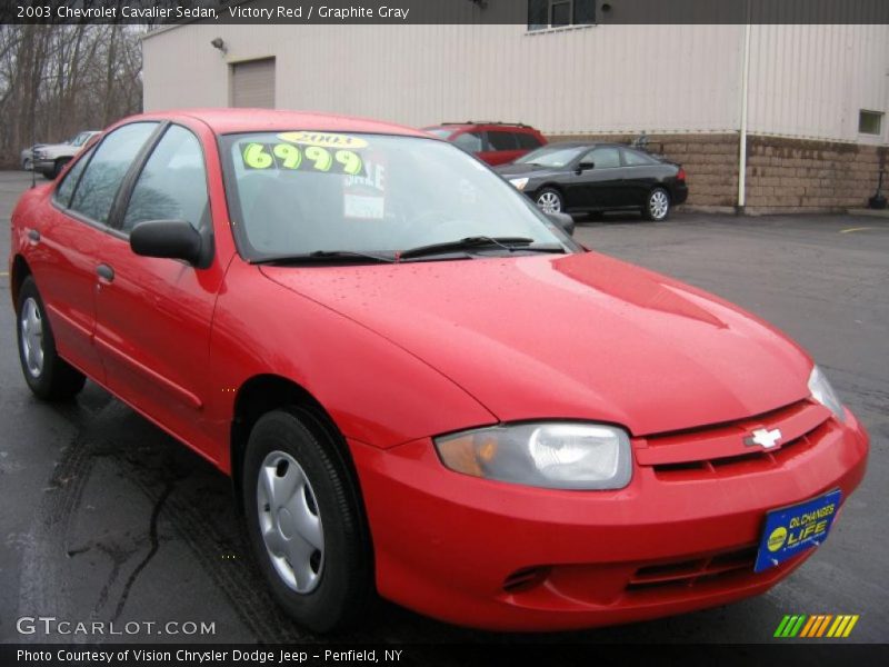 Victory Red / Graphite Gray 2003 Chevrolet Cavalier Sedan