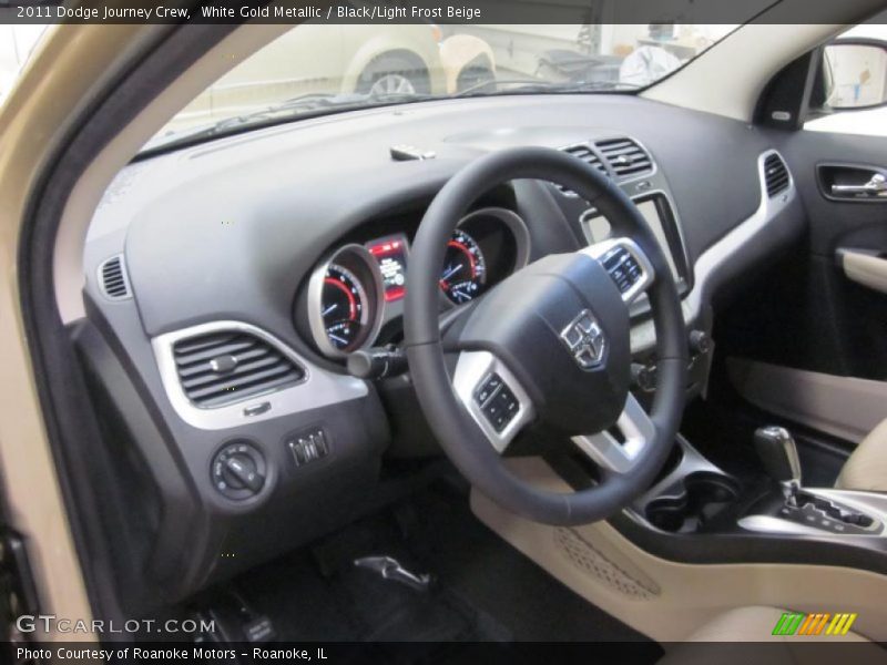 White Gold Metallic / Black/Light Frost Beige 2011 Dodge Journey Crew