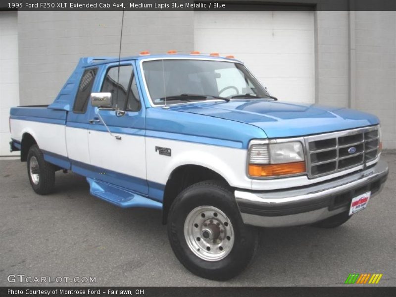 Medium Lapis Blue Metallic / Blue 1995 Ford F250 XLT Extended Cab 4x4