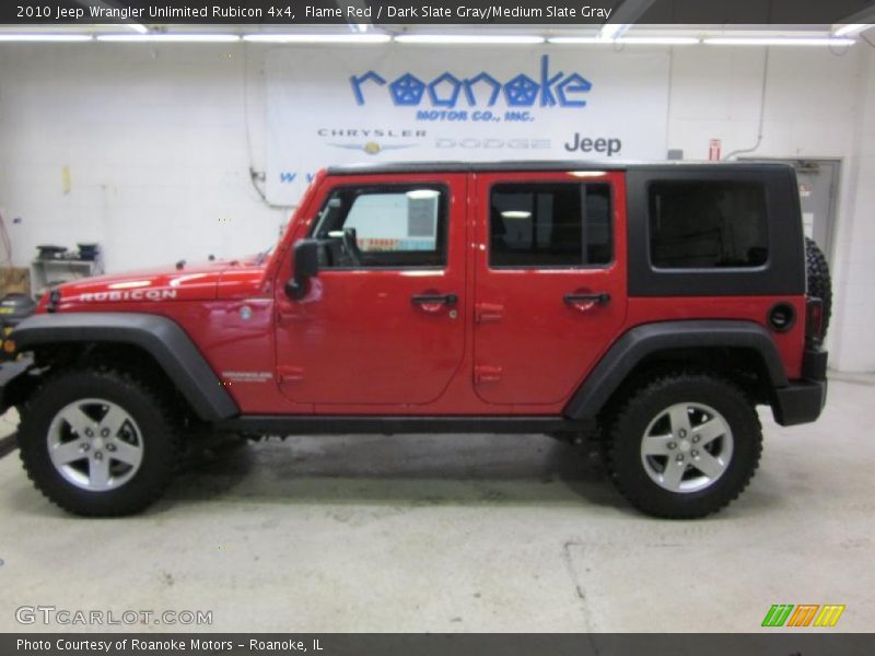 Flame Red / Dark Slate Gray/Medium Slate Gray 2010 Jeep Wrangler Unlimited Rubicon 4x4