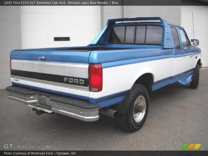 Medium Lapis Blue Metallic / Blue 1995 Ford F250 XLT Extended Cab 4x4