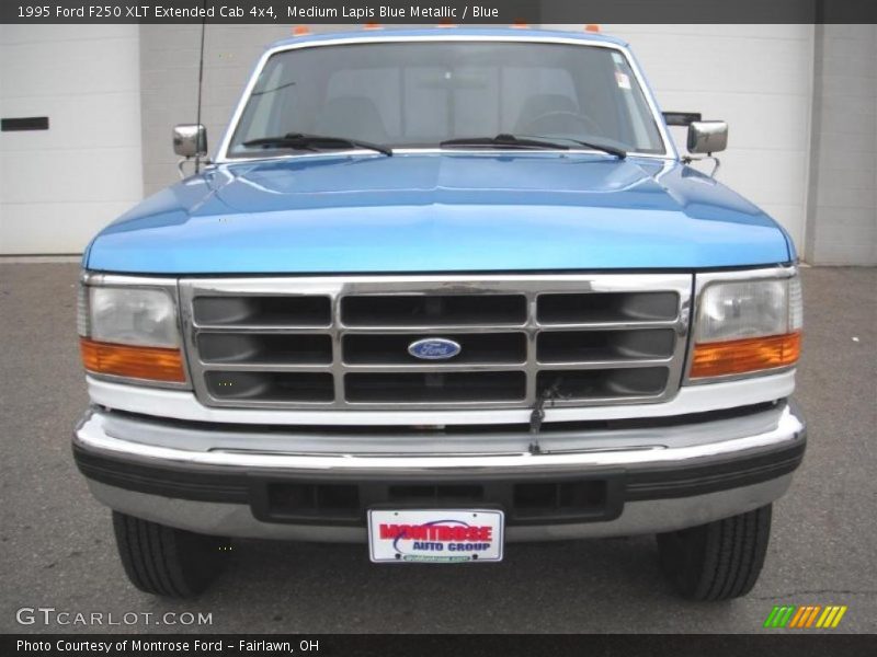 Medium Lapis Blue Metallic / Blue 1995 Ford F250 XLT Extended Cab 4x4