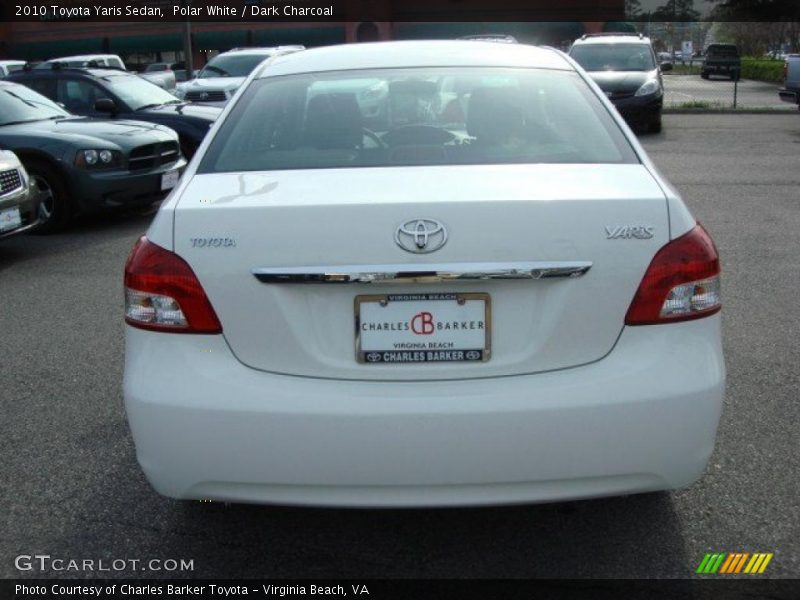 Polar White / Dark Charcoal 2010 Toyota Yaris Sedan
