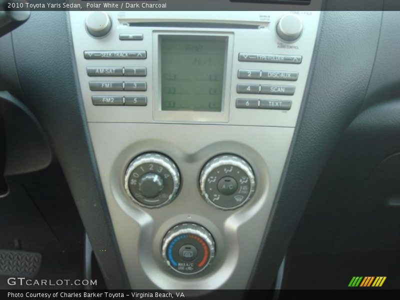 Polar White / Dark Charcoal 2010 Toyota Yaris Sedan