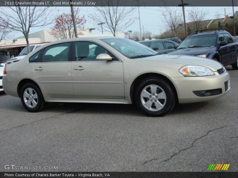 Gold Mist Metallic / Gray 2010 Chevrolet Impala LT