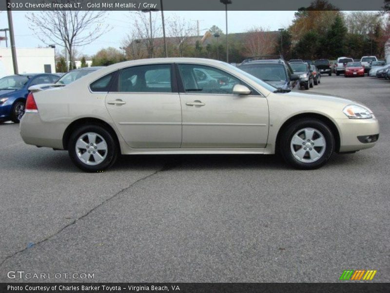 Gold Mist Metallic / Gray 2010 Chevrolet Impala LT