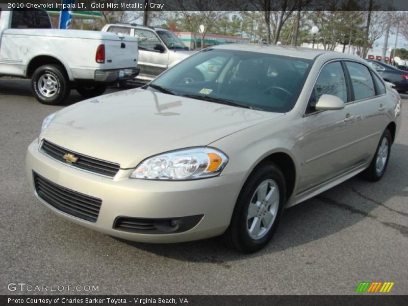 Gold Mist Metallic / Gray 2010 Chevrolet Impala LT