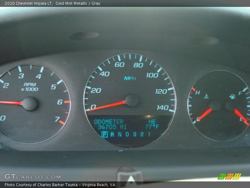 Gold Mist Metallic / Gray 2010 Chevrolet Impala LT