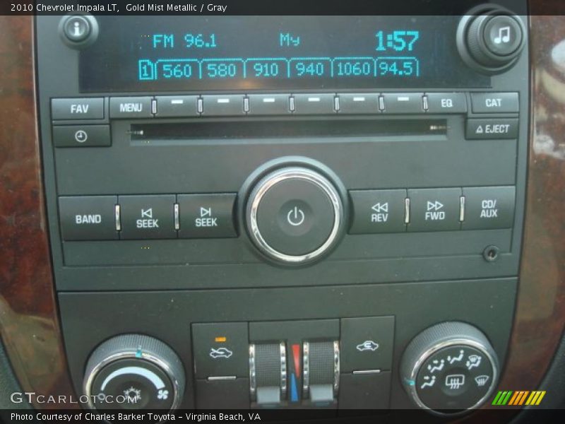 Gold Mist Metallic / Gray 2010 Chevrolet Impala LT