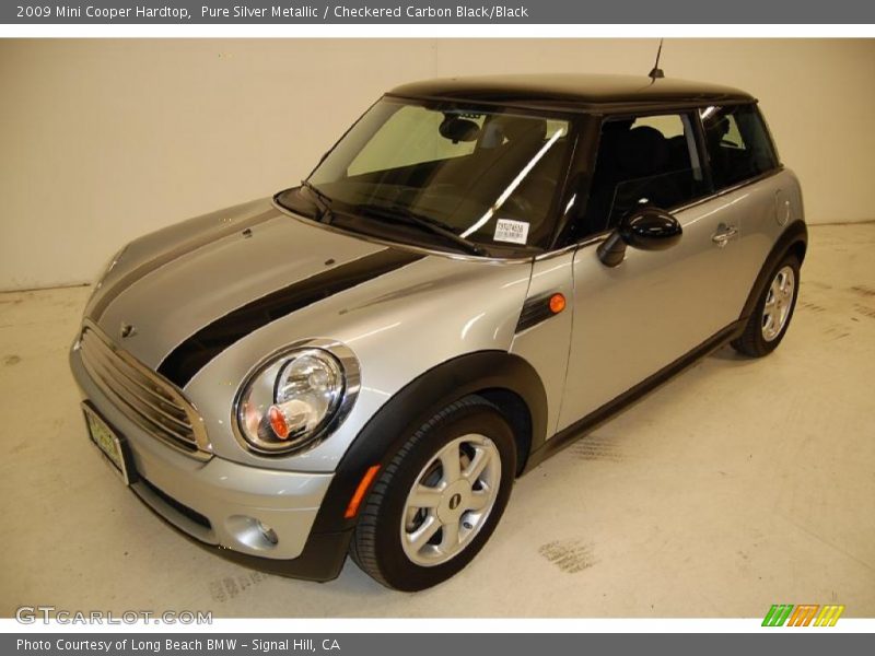 Pure Silver Metallic / Checkered Carbon Black/Black 2009 Mini Cooper Hardtop