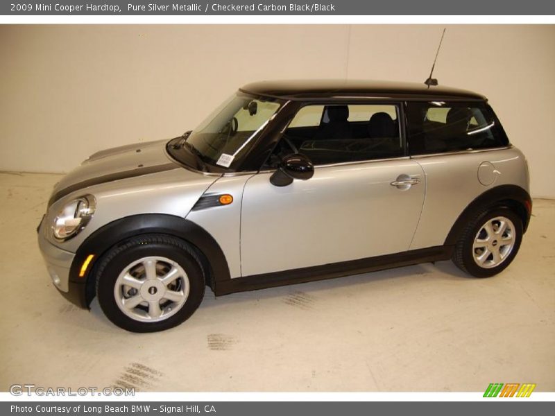 Pure Silver Metallic / Checkered Carbon Black/Black 2009 Mini Cooper Hardtop
