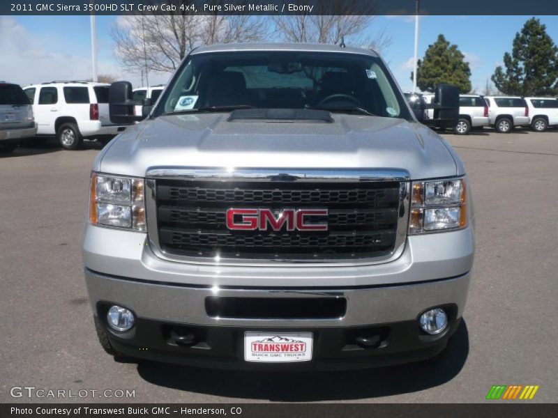 Pure Silver Metallic / Ebony 2011 GMC Sierra 3500HD SLT Crew Cab 4x4