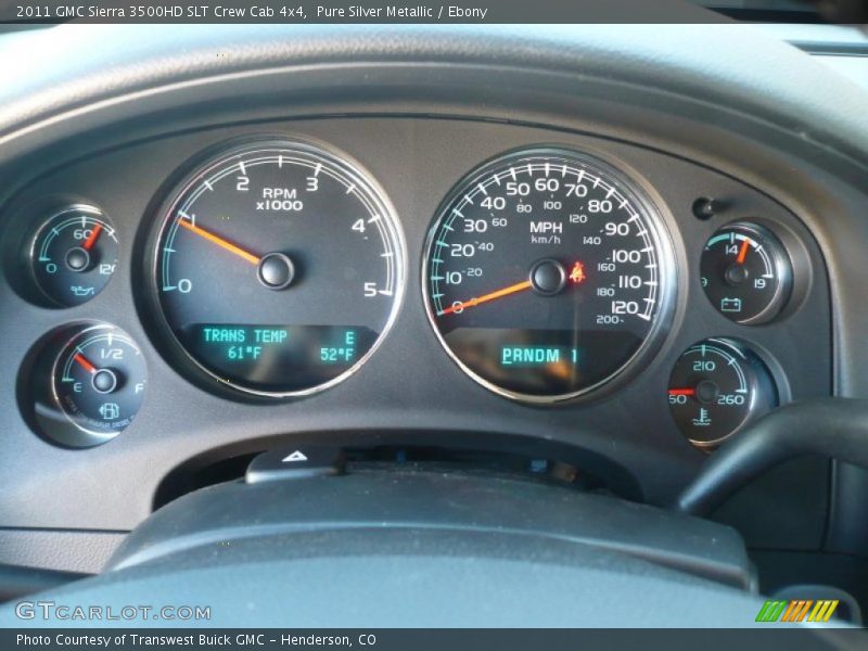 Pure Silver Metallic / Ebony 2011 GMC Sierra 3500HD SLT Crew Cab 4x4