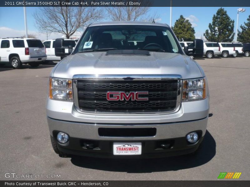 Pure Silver Metallic / Ebony 2011 GMC Sierra 3500HD SLT Crew Cab 4x4