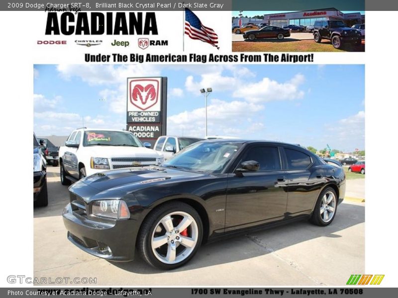 Brilliant Black Crystal Pearl / Dark Slate Gray 2009 Dodge Charger SRT-8
