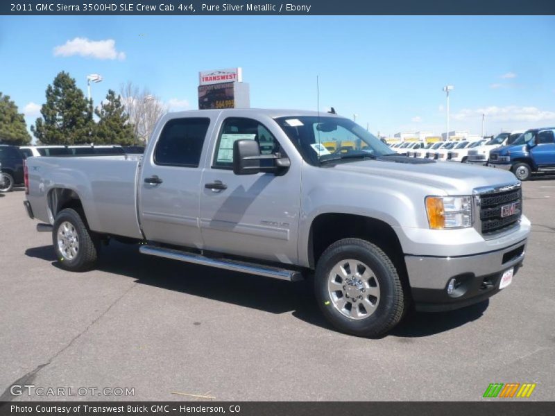 Pure Silver Metallic / Ebony 2011 GMC Sierra 3500HD SLE Crew Cab 4x4